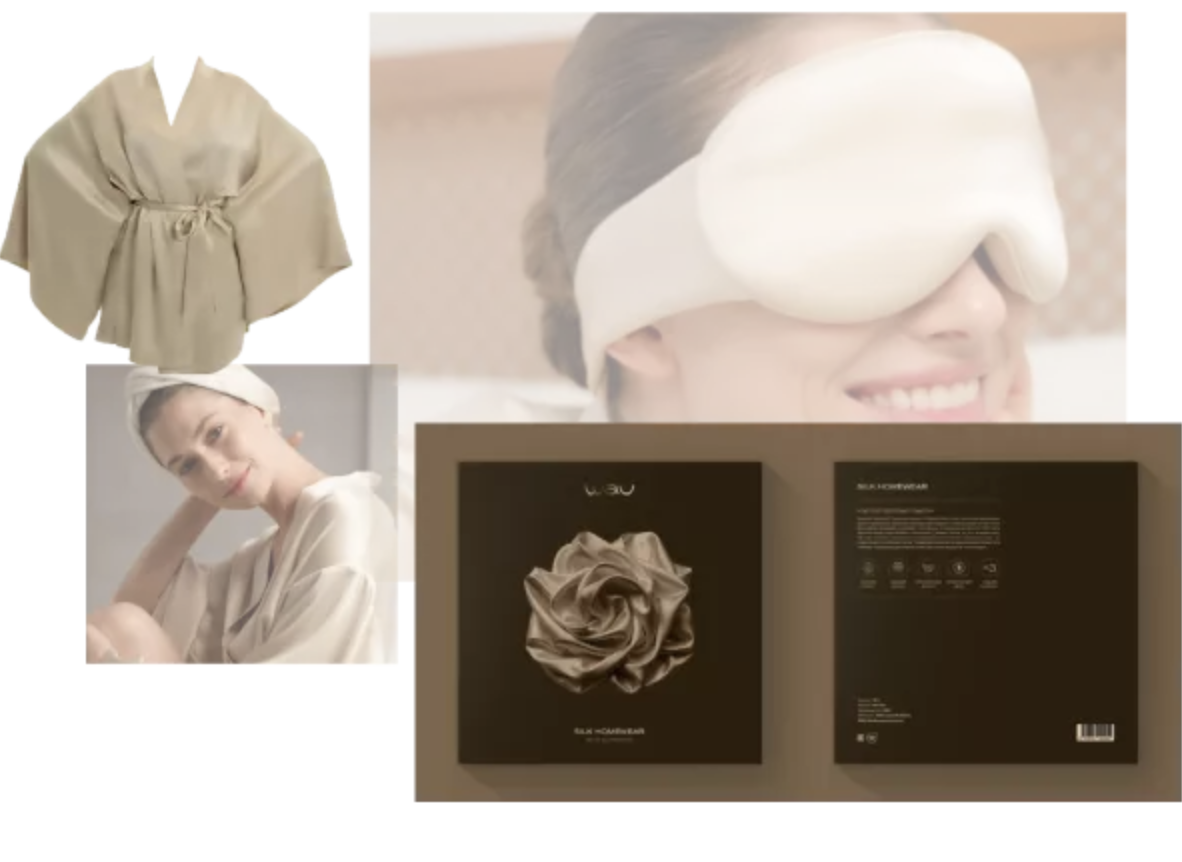 Pajama Eye Mask Set Case Pyjama en soie