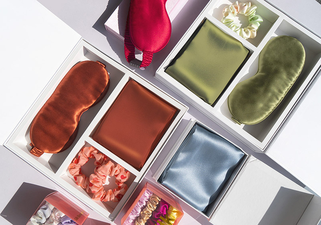 Coffret cadeau doux en soie de mûrier de haute qualité, ensemble de nuit