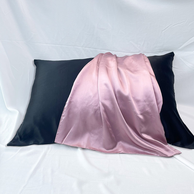 Taie d'oreiller de luxe en soie naturelle de mûrier pur 100%, avec fermeture éclair ou enveloppe, taie d'oreiller en soie