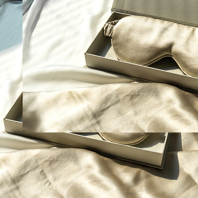 Masque pour les yeux de sommeil en soie occultant réglable